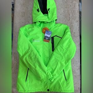 MOERDENG Women's Waterproof Ski Jacket Warm Winter Snow Coat Neon Green Size Sm